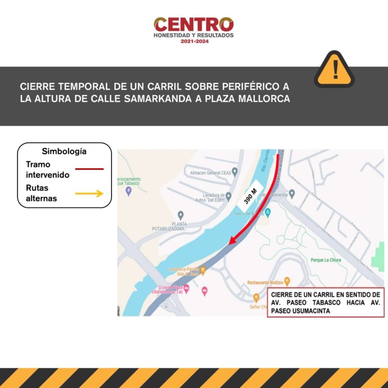 Alerta Vial Cierre Temporal De Un Carril Sobre Perif Rico De Calle