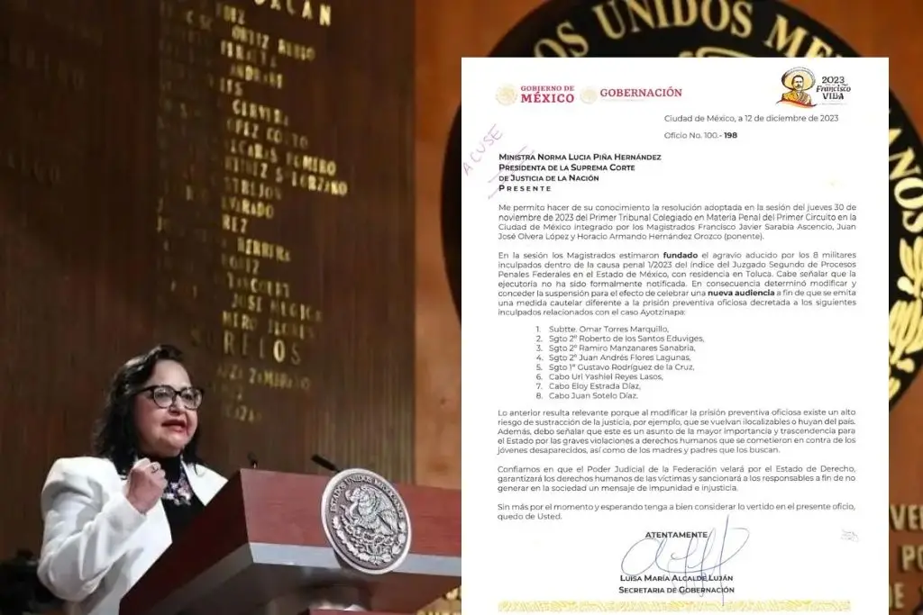 Segob Revela Carta A Norma Piña Que Advertía Liberación De Militares En Caso Ayotzinapa Xeva